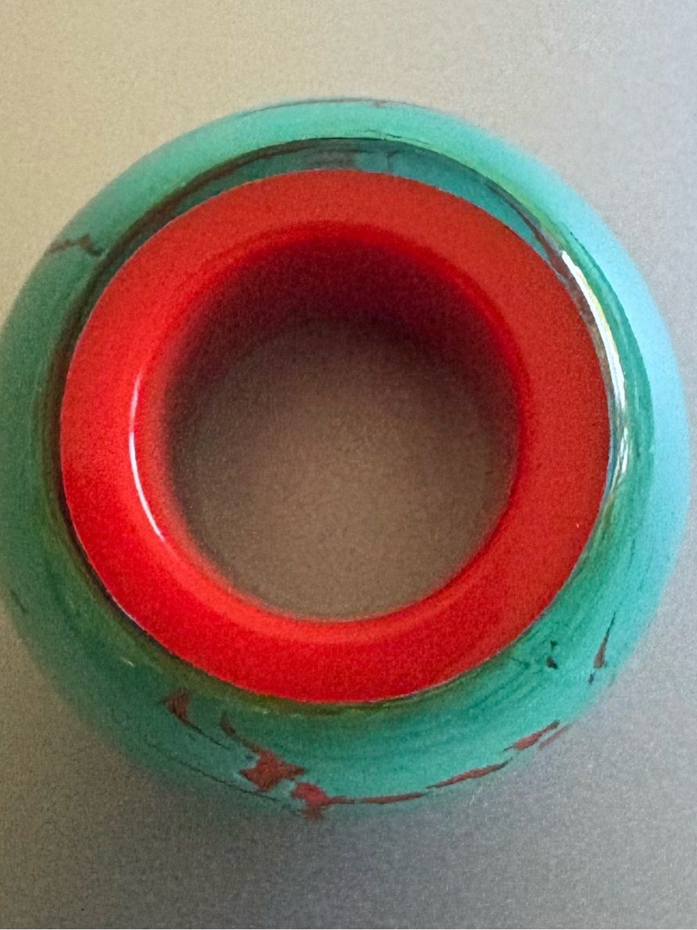 Zsiska resin bead -Turquoise & orange mottled bead to go on your Zsiska cord